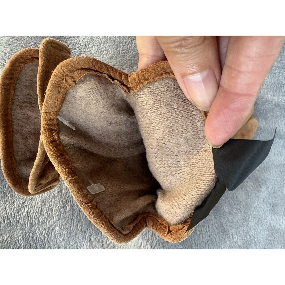 Cara By Gates Gloves Womens Medium Brown Genuine Leather Knit Lined Winter